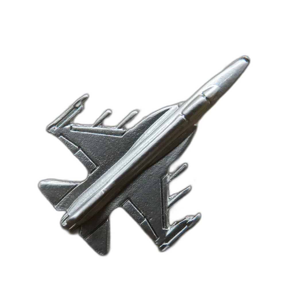 [0566] F-16 Fighting Falcon Plateado Medium Pin