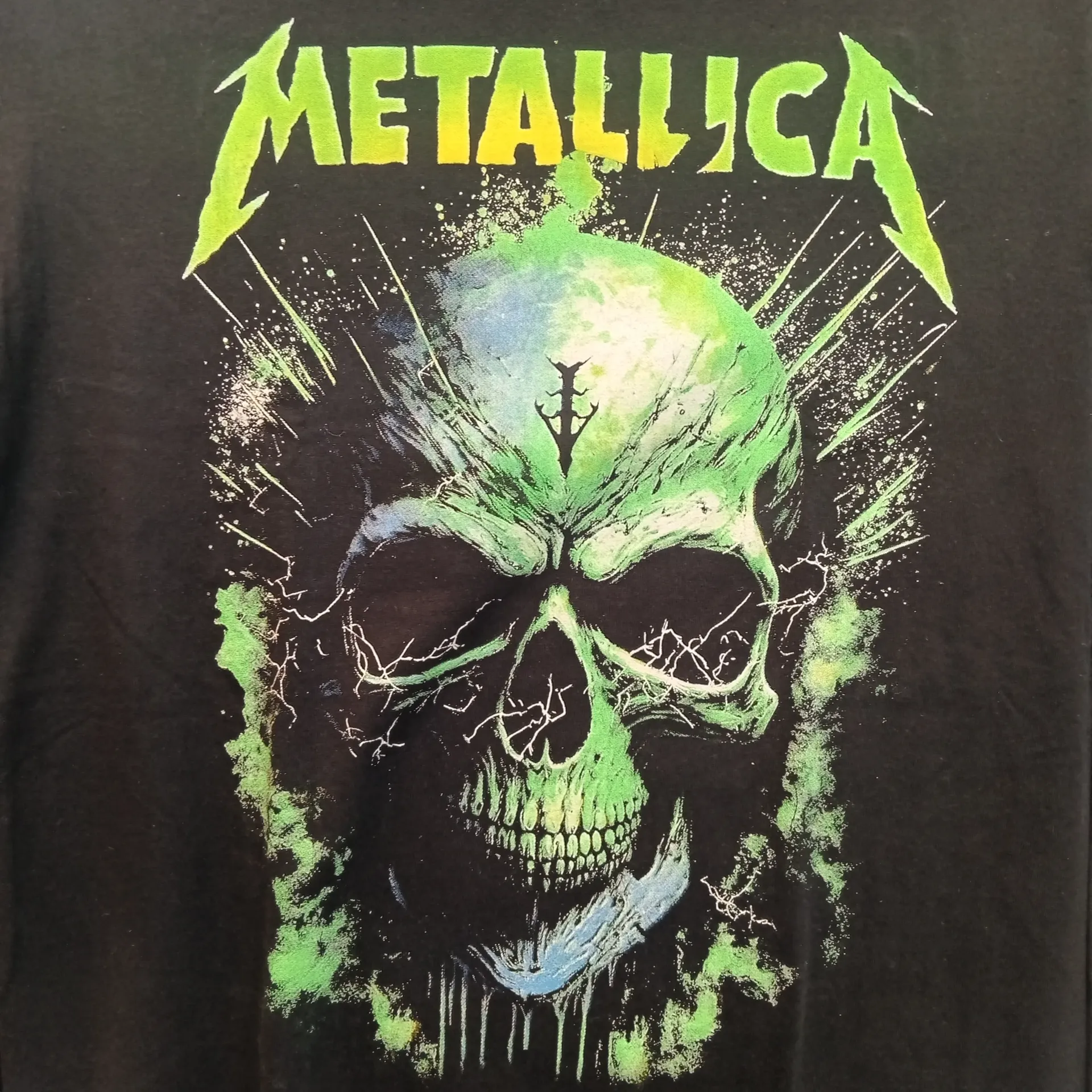 Metallica : Calavera Verde Polera (S)
