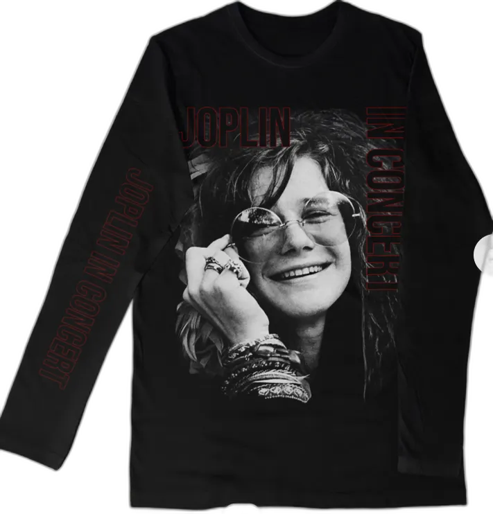 Janis Joplin Cara MANGA LARGA Polera (11/12)