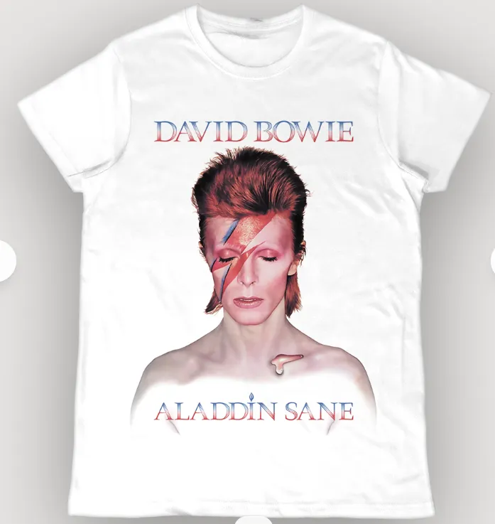 David Bowie : Aladdin Sane BLANCA Polera (11/12)